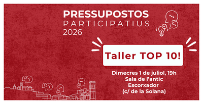Tàrrega PARTICIPA: Decideix el destí de 100.000€