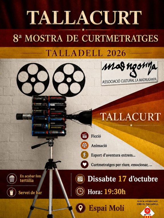 TALLACURT · 8a Mostra de Curtmetratges al Talladell (ficció, animació, esport i documental)