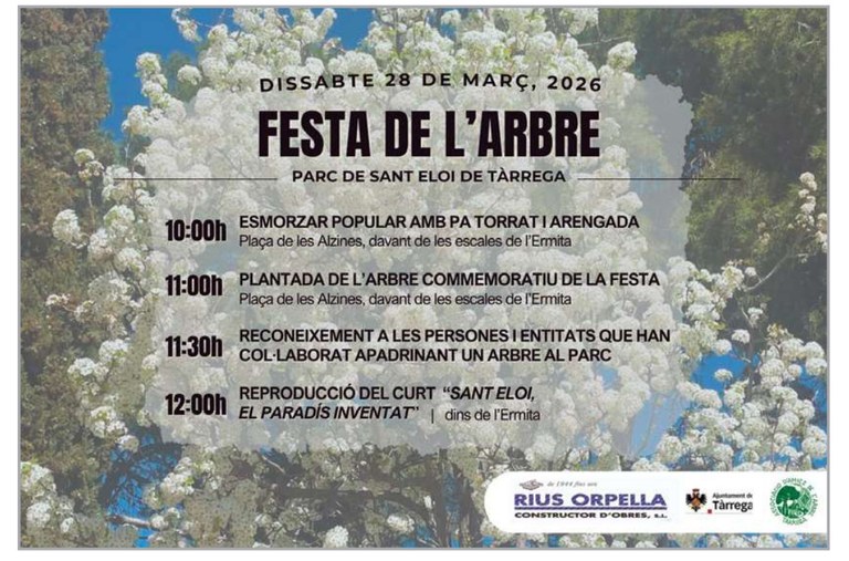 FESTA DE L’ARBRE 2026: Esmorzar popular, plantada de l’arbre commemoratiu i homenatges a persones i entitats