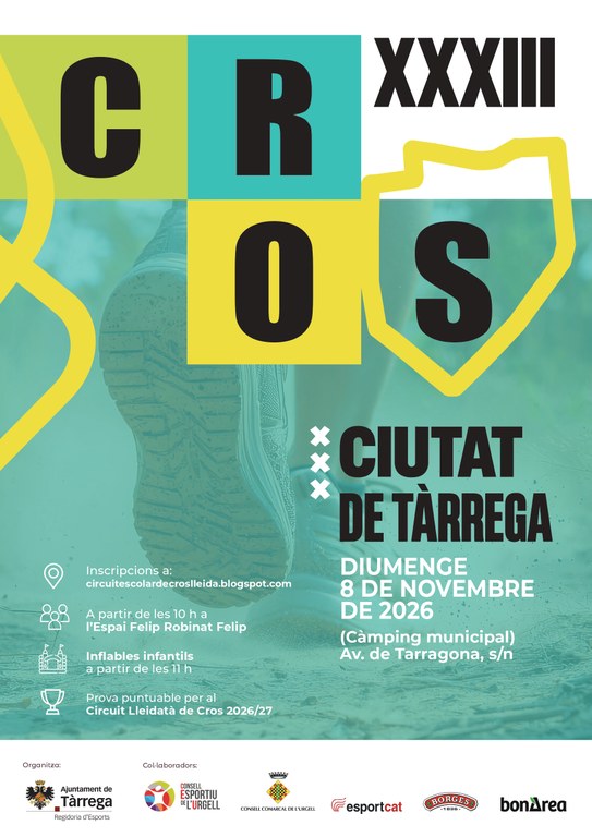 33è CROS CIUTAT DE TÀRREGA: Proves d'atletisme en diferents categories + Inflables infantils
