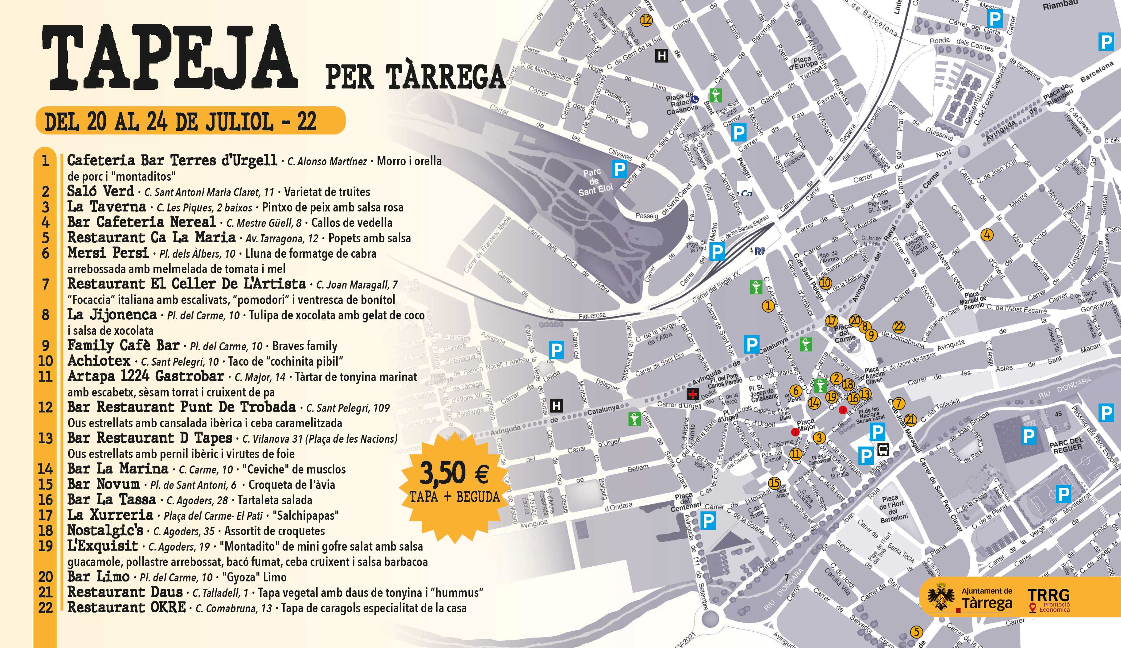 Plànol Ruta Tapes 2022