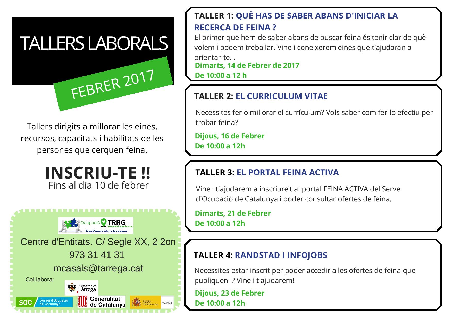 Tallers laborals febrer'17