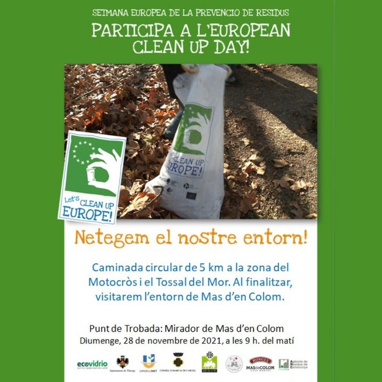 Tàrrega s'uneix a la iniciativa de conscienciació mediambiental 'Let's Clean Europe' amb una acció de neteja a l’entorn del Motocròs i el Tossal del Mor el diumenge 28 de novembre